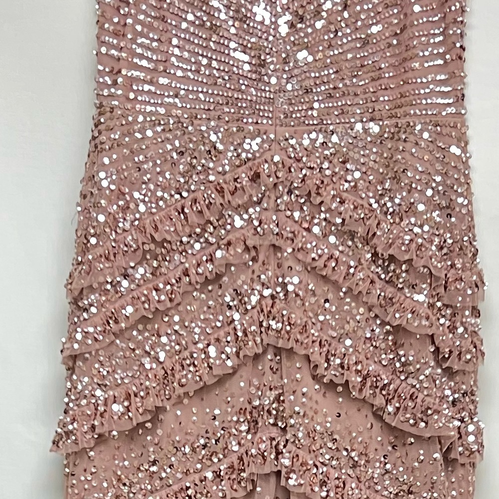 Adrianna Papell spaghetti strap and ruffle embellished long gown - Picture 12 of 13